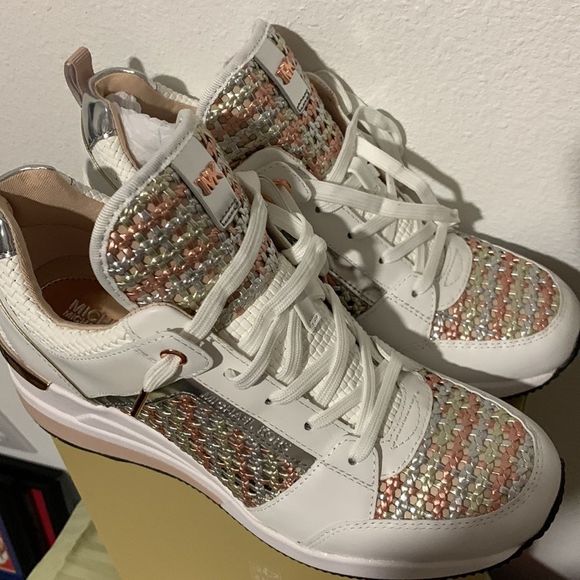 MICHAEL Michael Kors White and Gold Athletic Shoes - Picture 7 of 13